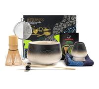 TEANAGOO Matcha Kit (7 piezas) Batidor de Matcha Mtacha Kit Cuenco para Matcha Batidor de bambú para matcha (chasen) cuchara soporte para batidor. N24, Blanco degradado