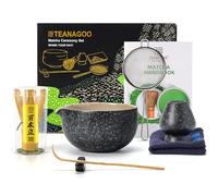 TEANAGOO Matcha Kit (7 piezas) Juego de batidor de matcha Tazón de matcha con pico Batidor de matcha de bambú (chasen) Cuchara (chashaku) Soporte para. N17