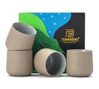 TEANAGOO Taza de té de cerámica japonesa, 205 ml, gris oscuro, H4, 4 piezas/caja, tazas de té japonesas ocupadas, tazas de té chinas, tazas de té asiáticas, tazas de té sin asas