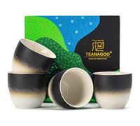 TEANAGOO Taza de Té Japonesa, 5.6 Oz/ 160ml,Gradient Navy Black,H24,4 Pcs/caja,Tazas de Té Japonesas,Tazas de Té Chinas,Tazas de Té del Japón Ocupado,Tazas de Té Asiáticas sin