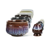 TEANAGOO Tazón de Cerámica Japonesa para Té Matcha con Batidor, 18 OZK16, Púrpura, Tazón de té Matcha Chawan, Tazón de cerámica Matcha, Tazones de té para Matcha, Tazón de cerámica
