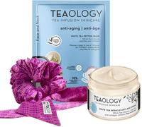 Teaology Crema antiedad milagrosa de té blanco para rostro y cuelloCrema milagrosa de té blanco 50mL Péptido Mask 1 un. Coletero 1 un.