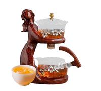 Teapot and Cup Set with Infuser and Lid, Semi-Automatic Tea Service Set for Adults, Lazy Person Water-Brewing Teapot Tool for Loose Tea Brewing, adecuado para preparar ollas para adultos, té Brewing