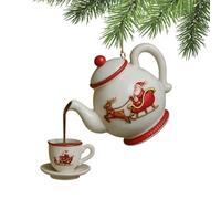 Teapot Christmas Ornaments | 2D Acrylic Tea Pot Christmas Decorations | Rustic Bag Charm Home Decor for Wall Indoor Outdoor Garden Yard Window Shelf Car Fireplace Office Room