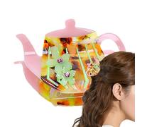 Teapot Hair Claw, Anti Skid Hair Clip, Small Hair Clips for Women, Cute Hairs Accessories for Girls, Present, Indoor, Outdoor, Travel, Home, Green, Colorful, Pink Color
