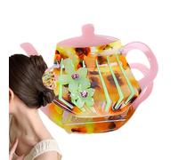 Teapot Hair Claw, Non-Slip Jaw Clips, Small Clips for Women, Strong Grip Hair Catch, Hair Accessories for Long Hair, Women’s Hair Claws, Durable Hair Claw Clips, Stylish Jaw Clips, Non-Slip Hair Clips