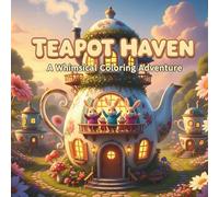 Teapot Haven: A Whimsical Coloring Adventure: 50 Super Cute and Cozy Rabbit Village Illustrations for Stress Relief and Relaxation - Bold Lines & Easy-to-Color Designs (8.5 x 8.5 inches)