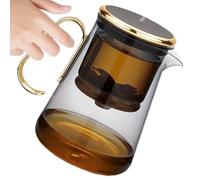 Teapot With Infuser, Loose Tea Kettle, Glass Tea Brewer, elegante diseño de té, pesa de té con tensor, cadena de té magnética, elegante adorno para té con mango para florecer y hojas sueltas