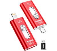 TEARMOS Memoria de 256 GB para unidad flash de iPhone, almacenamiento de teléfono para fotos y videos, copia de seguridad de archivos, compatible con iPhone, iPad, Android, PC, Plug & Play, no