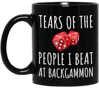 Tears of The People I Beat at Backgammon - Taza de café divertida, taza de café de cerámica negra de 325 ml, regalo novedoso (325 ml)