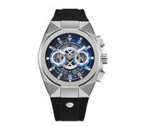 TEARTRACE Relojes para hombre, cronógrafo, cronómetro, analógico, impermeable, para negocios, casual, esfera grande, TT6032-CBR-B1-DBwatches, plateado, Deporte