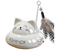 Teaser eléctrico para gatos - lindo diseño de gato, autojuego inteligente, iluminación interactiva de , dispositivo de movimiento musical, barra de entretenimiento automática, ejercicio en