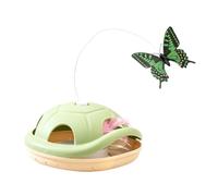 Teaser Wand Toy, Rotating Butterfly Game, Turtle Design Automatic, Compact Cat Utility, 20 x 15 cm, for Kitten Indoor Home Solo Play Teething Running Mental Stimulation Hunting Agility Training Setup