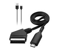 teasteam Convertidor de euroconector a HDMI de 1 m con interruptor 720P/1080P, entrada euroconector a HDMI con cable USB de 50 cm, adaptador para conectar reproductor de DVD a TV, VHS, Xbox, PS3
