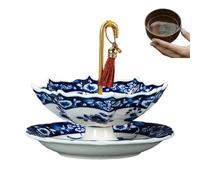 teaSteeper Ceramic Set - 10.6cm Loose Leaf teaInfuser with 11.6cm Saucer, Premium Mixed Color teaStrainer Cup | Elegant Porcelain teaBrewing Tool for Home, Office, Travel, Kitchen Use, tea