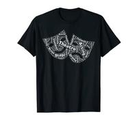 Teatro Acting Word Art Comedia Tragedia Máscara Funny T-Shirt Camiseta