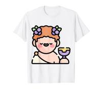 Teatro de la festividad del Dios Griego del Vino Dionisio Camiseta gráfica económica, Hombre, Blanco, L