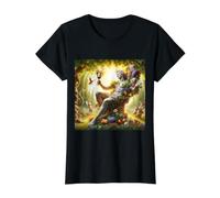 Teatro de la festividad del Dios Griego del Vino Dionisio Camiseta gráfica económica, Mujer, Negro, XS