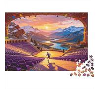 Teatro de Montaña Panorámica al Atardecer Puzzle de 1000 Piezas Papel Puzzle para Adultos Escenario de Teatro Puzzle para Toda la Familia Relajación Concentración Decoración Regalo Nan