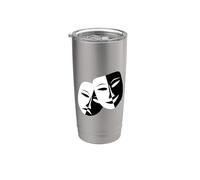 Teatro Drama Máscaras Comedia y Tragedia Vaso térmico de acero inoxidable de doble pared
