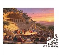 Teatro Griego Antiguo al Aire Libre Puzzle de 1000 Piezas Papel para Adultos Paisaje al Atardecer Juego de Puzzle 1000 Piezas Relajante Hogar Regalo 70x50cm/1000pcs