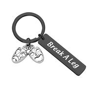 Teatro Joyería Teatro Drama Regalo Break A Leg Llavero Drama Máscara Pulsera Joyería Tragedia y Comedia Joyería, 5*1.2, Acero inoxidable