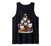Teatro Máscaras Drama Comedia Actor Actriz Árbol de Navidad Navidad Camiseta sin Mangas