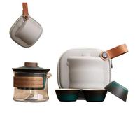 Teatsy Teapot, Teatsy Vortex - Heat-Resistant Glass Teapot With Rotating Strainer, Portable Tea Maker for Home, Office, Camping (Black-Green)