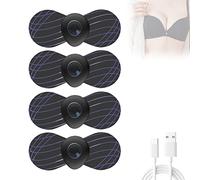 TEAUSA Masajeador de microcorriente Plumpyup EMS, almohadilla de masaje de senos Liftup EMS, masajeador de drenaje linfático EMS, masajeador de cuello eléctrico portátil, 4 modos Mini masajeador eléct