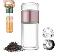 Teava - Infusor de té inteligente 3 en 1, infusor de vidrio Tryteava, infusores de té portátil de doble pared, taza de separación de té y agua con colador para ligereza, a prueba de fug-A||500ml