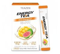 TEAZEN - Pack 10 Sobres Bebida Energizante Natural - Guaraná Té Negro Guayaba Mango - Sin Azúcar Bajo en Calorías - Para Deporte y Concentración - 10 x 5 g