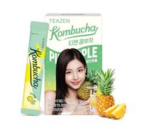 TEAZEN Té de piña Kombucha, mezcla de bebida hidratante, sin azúcar, probióticos vivos y prebióticos, 10 barras, 1.7 onzas