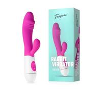 Teazers Realista Rabbit Vibrador - Vibrador de Punto G y Clítoris - Vibrador para Mujer con 10 Niveles de Vibración - Juguete Mujer Conejo - Rosado