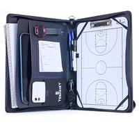 TEBASKET Carpeta Entrenador Baloncesto | Carpeta Bandolera Negra para Documentos y Material de Entrenamiento | Organización Profesional para Partidos y Temporada