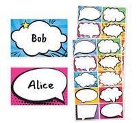 Tebeo Superhéroes Nombre Pegatinas, 75 x 50mm - 250 Piezas