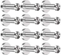 Tebery 12 Piezas Ganchos de Pared Ropa Colgadores de Puerta Percha de Baño Ganchos de Acero Inoxidable para Toalla Abrigo Albornoz con Tornillos Anclas