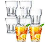 Tebery 250 ml Vasos de plástico, reutilizables Irrompible Vasos de Cerveza, Vasos de Cristal Whisky, juego de 8