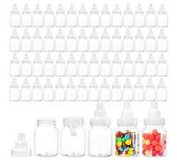 Tebery 72 botellas de dulces reutilizables para baby shower, mini botellas de leche de caramelo de 3.5 pulgadas, recipiente de plástico transparente para dulces, suministros de fiesta de baby shower