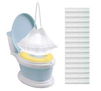Tebery Pack de 150 forros portátiles para silla de orinal con cordón, bolsas para orinal desechables para inodoro de bebé, asiento de entrenamiento