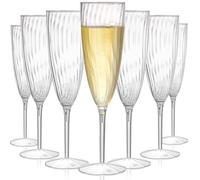 Tebery Paquete de 18 flautas de champán de plástico transparente, copas de cóctel desechables de 6 onzas para el hogar, vida diaria, fiesta, boda, tostado, beber