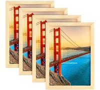 Tebery Paquete de 4 marcos de fotos A4, marco de fotos de madera para mesa o pared