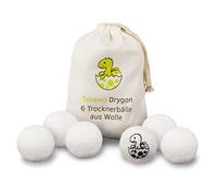 Tebewo Drygon Juego de 6 pelotas de secado para secadora, pelotas de lana de oveja para secador de ropa Champú natural y respetuoso con el medio ambiente Bolas secadoras Ideal para plumas,