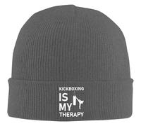 TEBTRGK Kickboxing is My Therapy Gorra de Punto Soft Ski Hat Unisex Gorro Negro para Hombres y Mujeres Gorro de Viaje al Aire Libre Camping