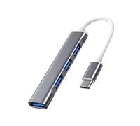 Tec-Digi Concentrador USB C, Delgado Tipo C a 4 Puertos, Adaptador USB 3.0, Divisor USB Compatible con Thunderbolt 3 Macbook Pro M1 Air 2020, iPad Pro Air, XPS 13/15