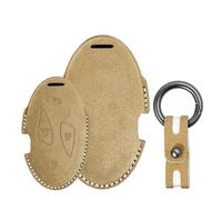 Tecart Funda de ante para llave de coche compatible con Hyundai Tucson NX4 Kona SX2 Ioniq 5 6 Sonata Grandeur GN7 Grand Prix Santa Fe Azera 5 botones Funda para llave de coche Accesorios Marrón