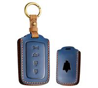 TECART Funda de cuero para llavero para Maserati Grecale 2023, soporte inteligente para llave de coche, color azul