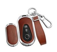 TECART Funda de piel para llave de coche compatible con Mercedes Benz C S Clase W223 W206 EQS 450 500 580 E53 AMG S350L S500L Funda Portátil Smart Funda para Llave Accesorios 3 Botón B Plata Marrón