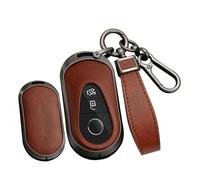 TECART Funda de piel para llave de coche compatible con Mercedes Benz C S Clase W223 W206 EQS 450 500 580 E53 AMG S350L S500L Portátil Smart Funda para Llave Accesorios 3 Botón B Negro Marrón