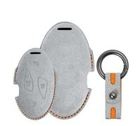 Tecart Funda para llave de ante para Hyundai Tucson NX4 Kona SX2 Ioniq 5 6 Sonata Grandeur GN7 Grand Prix Santa Fe Azera 5 botones Funda para llave de coche, color gris claro