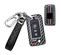TECART Funda para llave de coche compatible con Peugeot 1007 206 207 208 3008 para Citroen C1 C2 C3 C4 C6 C8 Metal Carcasa de llave de silicona 2 botones Carcasa llave - Tejido A
